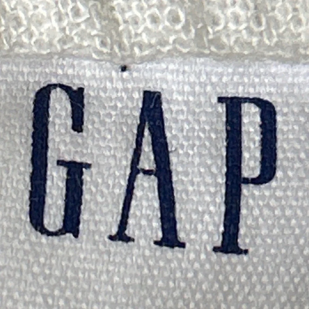 Gap High Rise Linen Blend Trousers Side Button Wide Leg Ivory Stripe Size 18 EUC